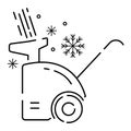 Snow removal Winter season service linear icons. Christmas. Studded tires for car. Customizable thin line contour symbols.