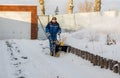 Snow-removal work with a snow blower