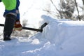 Snow Removal. Working cleans road from snow Royalty Free Stock Photo