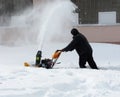 Snow removal with a snowblower