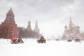 Snow-remover Trucks And Tractor Near Red Square