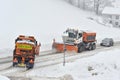 Snow remover trucks at work