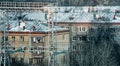 Snow-removers on roofs Royalty Free Stock Photo