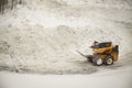 Snow removing bulldozer