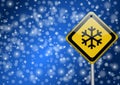 Snow - road sign