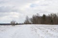 Snow road on the winter time Royalty Free Stock Photo