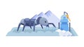 Snow Robot Ant: Navigating Challenging Icy Terrain vector design Generative AI Royalty Free Stock Photo