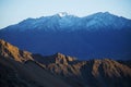 Snow and rock mountain range Ladakh ,India Royalty Free Stock Photo