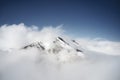 Snow Rocky Mountains at sunrise with Blue Sky in Kazakhstan