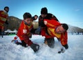 SNOW RUGBY INTERNATIONAL TARVISIO Royalty Free Stock Photo