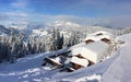 Snow`s cap on mountain hut - Flachau, Austria