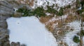 Snow's Retreat: Aerial View of a Thawing Landscape