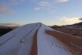 Snow in desert sahara Royalty Free Stock Photo