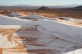 Snow in desert sahara