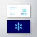 Snow Sail Winter Travels Abstract Vector Sign or Logo and Business Card Template. Snowflake Symbol made of Anchors