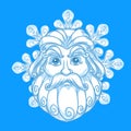 Snow Santa Claus portrait snowflake emblem