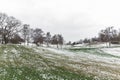 Snow scene in Greenwich Park, London in England Royalty Free Stock Photo