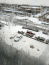 Snow scene outside the window in the north of Qingdao City Shandong Province China