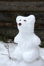Snow Sculpture of Bear