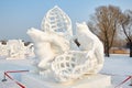 The snow sculpture - The frog