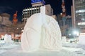 Snow sculpture at Sapporo Snow Festival site in Odori Park. Sapporo, Hokkaido, Japan, 8 February 2023