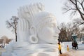 Snow Sculptures at the Harbin Ice and Snow Festival in Harbin China