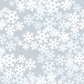 Snow seamless pattern. Christmas texture. Winter holiday flowing snowflakes background