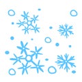 hand drawn snowflakes with snow bubble - pattern