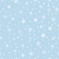 Snow seamless pattern. Subtle vector background with small white snowflakes Royalty Free Stock Photo