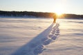 Snow Shoeing into the Sunset