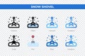 Snow shovel icons in different style. Snow shovel icons set. Holiday symbol. Different style icons set. Vector illustration Royalty Free Stock Photo