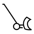 Snow Shovel on Wheels line black icon. Vector isolated button Royalty Free Stock Photo