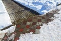 Snow shoveling footpath after snowfall Royalty Free Stock Photo