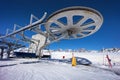 Snow on ski slope station