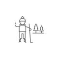 Snow, skiing, adventure icon. Element of adventure icon. Thin line icon for website design and development, app development.