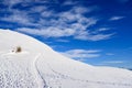 Snow, sky and clouds in the mountains Royalty Free Stock Photo