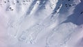 Mini avalanches on a mountain in alaska in the spring Royalty Free Stock Photo
