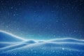 Snow and stars are falling on neon background of blue luminous rays Royalty Free Stock Photo