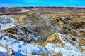 Snow still hanging on in Horse Thief Canyon. Drumheller Alberta,Canada