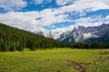 The snow still on the tops of the high mountains Royalty Free Stock Photo