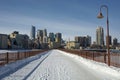 Snow on the Stone Arch Bridge, Minneapolis, Minnesota, USA Royalty Free Stock Photo