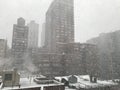 Snow storm in New York City Royalty Free Stock Photo