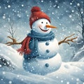 a snow man in a snow storm - 1