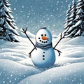 a snow man in a snow storm - 1