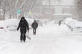 Snow storm Stella in Montreal Royalty Free Stock Photo