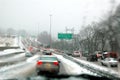 Snow storm traffic Royalty Free Stock Photo