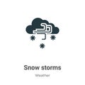 Snow storms vector icon on white background. Flat vector snow storms icon symbol sign from modern weather collection for mobile Royalty Free Stock Photo