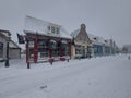 Snow on the streets in Nieuwerkerk aan den IJssel in the Winter of 2021 at the old part of the village