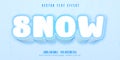Snow text, cartoon game style editable text effect
