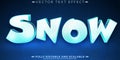 Snow text effect, editable frozen and cold text style Royalty Free Stock Photo